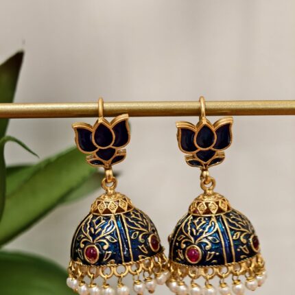 Lotus Jhumka Blue